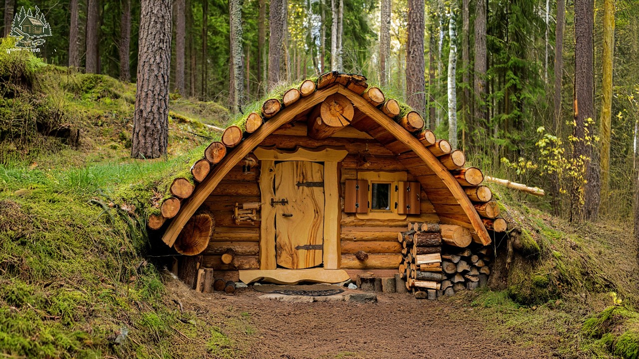 One Man vs Winter: A Hidden Bunker in the Snow Forest
