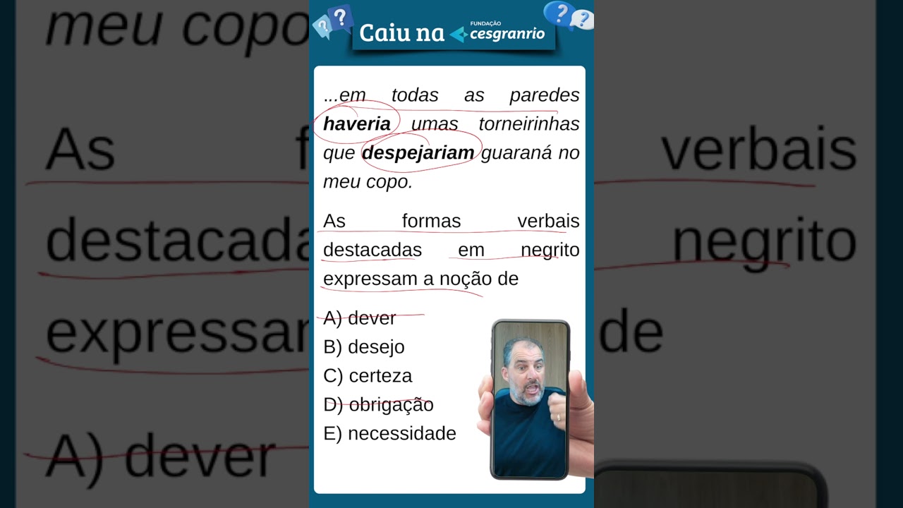 Emprego de tempo verbal banca Cesgranrio