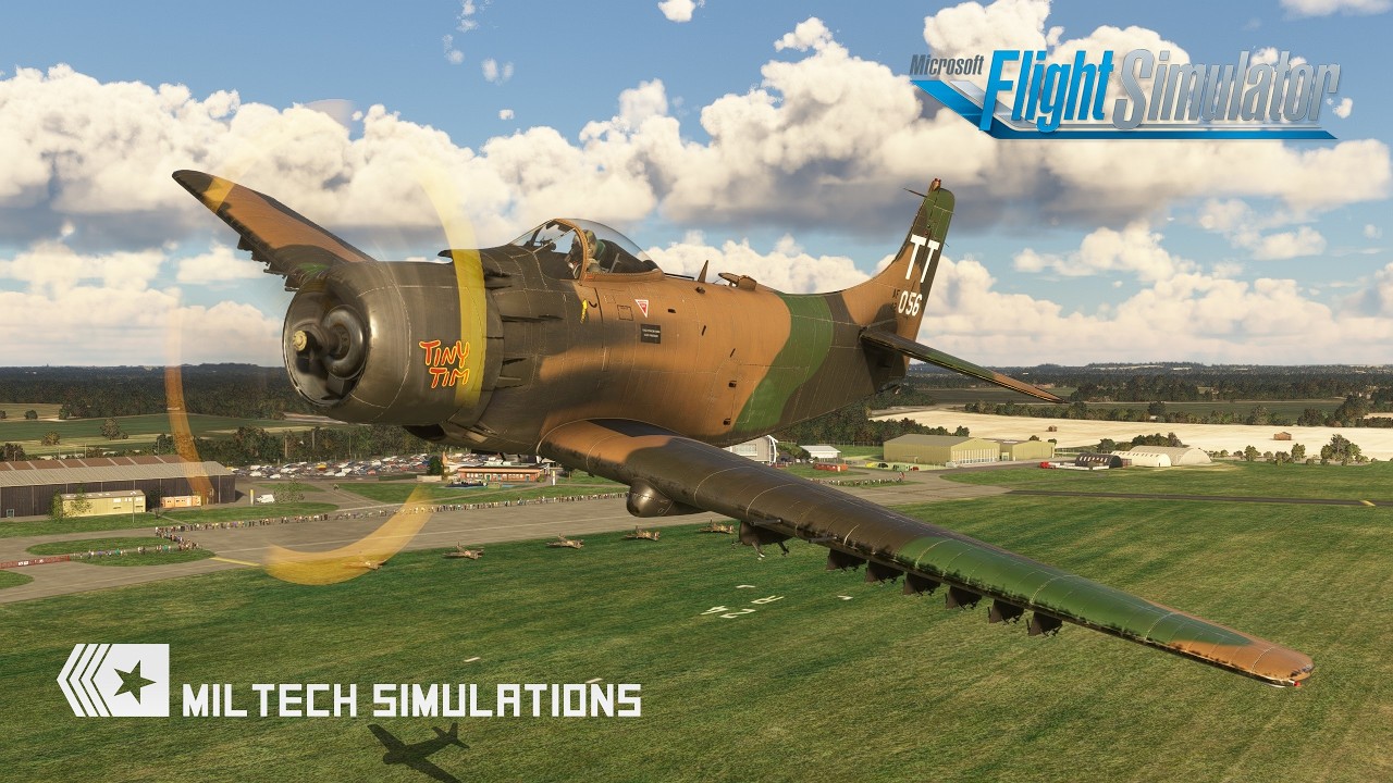 Miltech Simulations Douglas Skyraider – Aerobatic Display over Duxford – Microsoft Flight Simulator