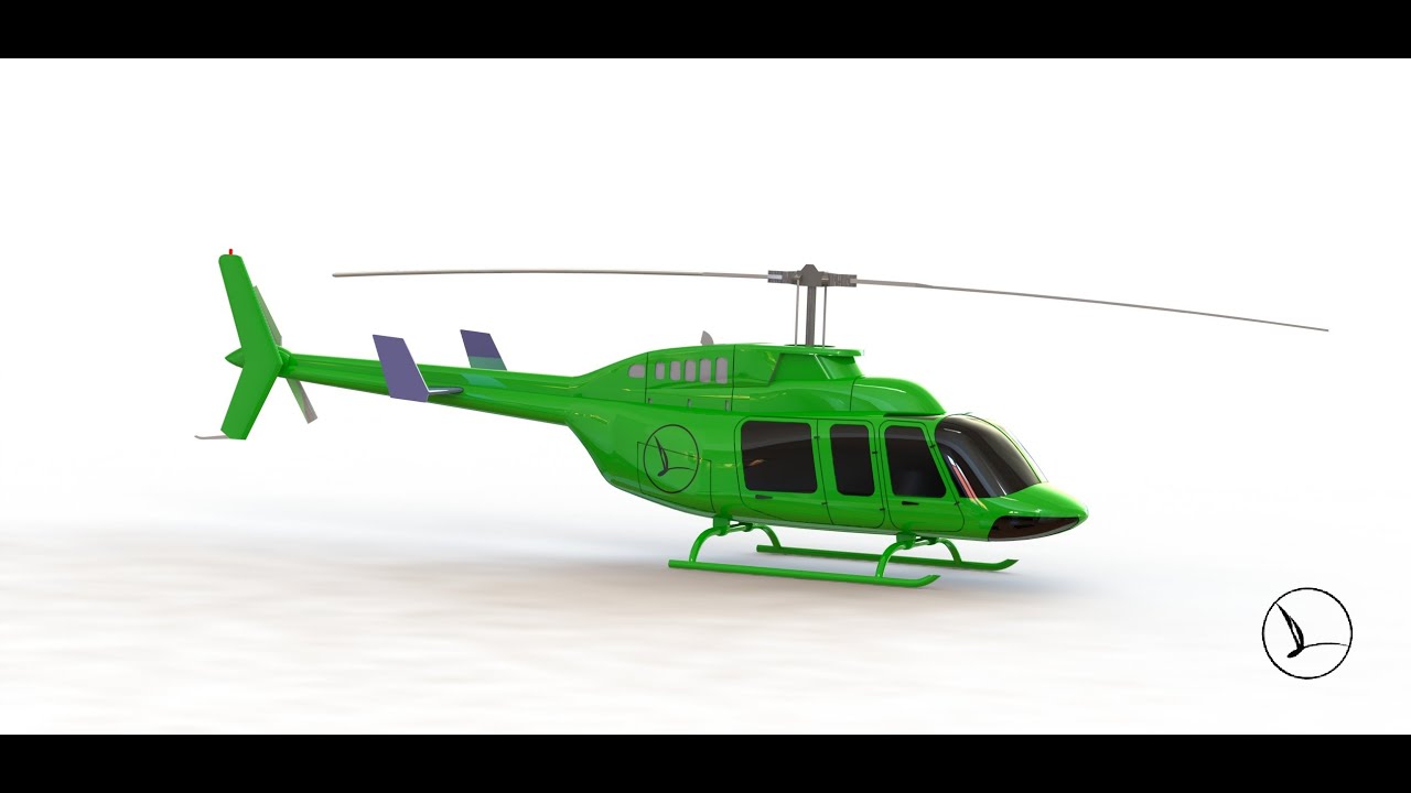 Bell 206 long ranger 1:32 scale model print and assembly video
