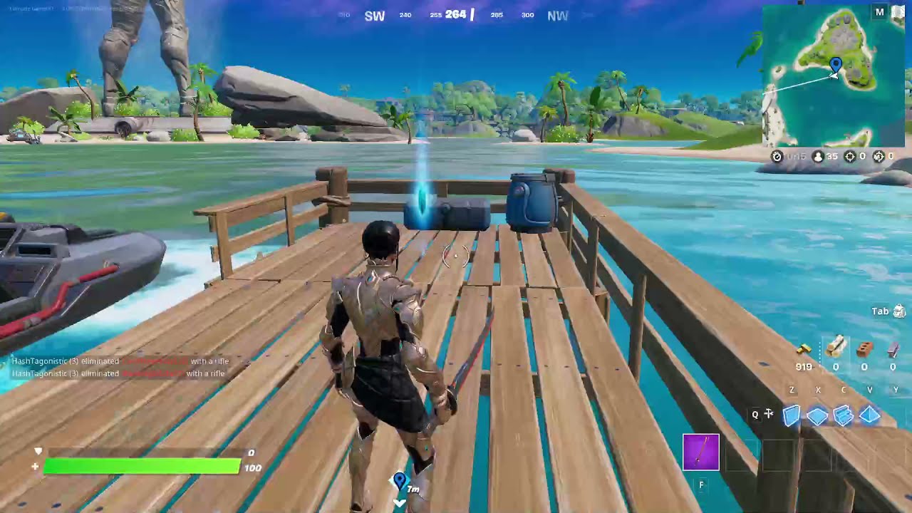 Fortnite collect gem fragments at docks