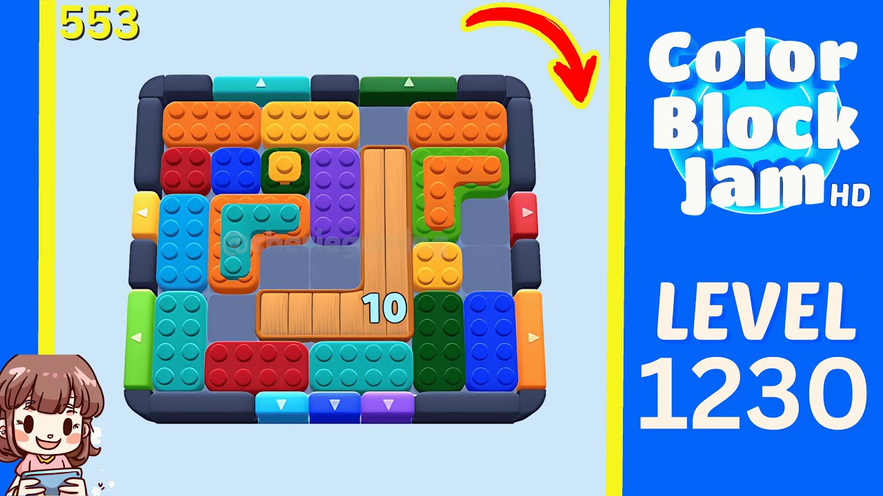 Color Block Jam Level 553 (1230) Solution Walkthrough