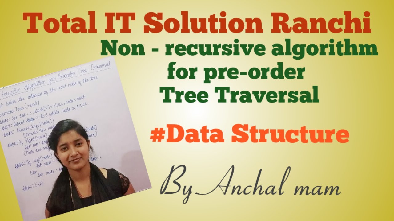 Non Recursive algorithm for PreOrder tree traversal || Data Structure tree traversal algorithm