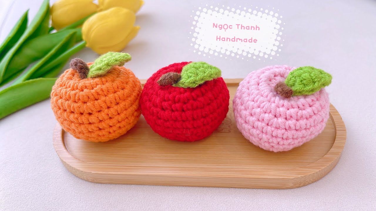 # 112-Móc quả cam 🍊 mini bằng len | Ngọc Thanh Handmade 💕| How to crochet a mini orange with wool?