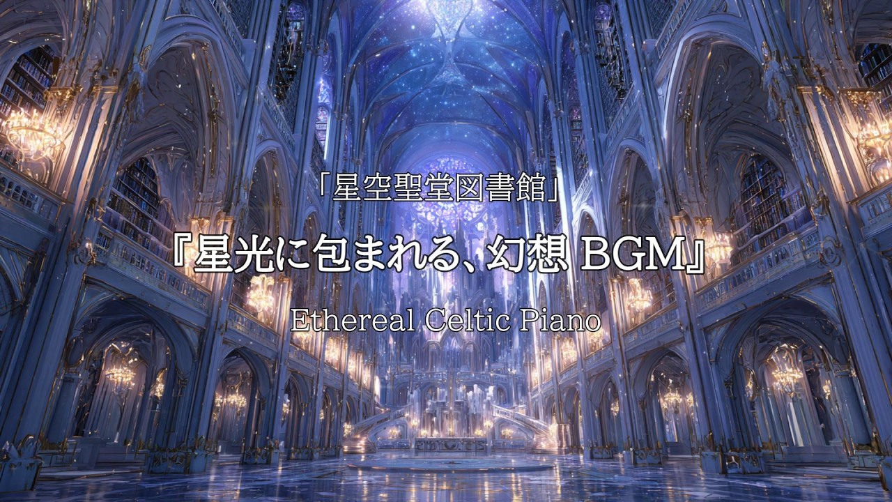 【作業用BGM】【癒し|リラックス】星空聖堂図書館｜静寂に響くケルトピアノ音楽　 散歩 | 読書 |勉強 | 瞑想