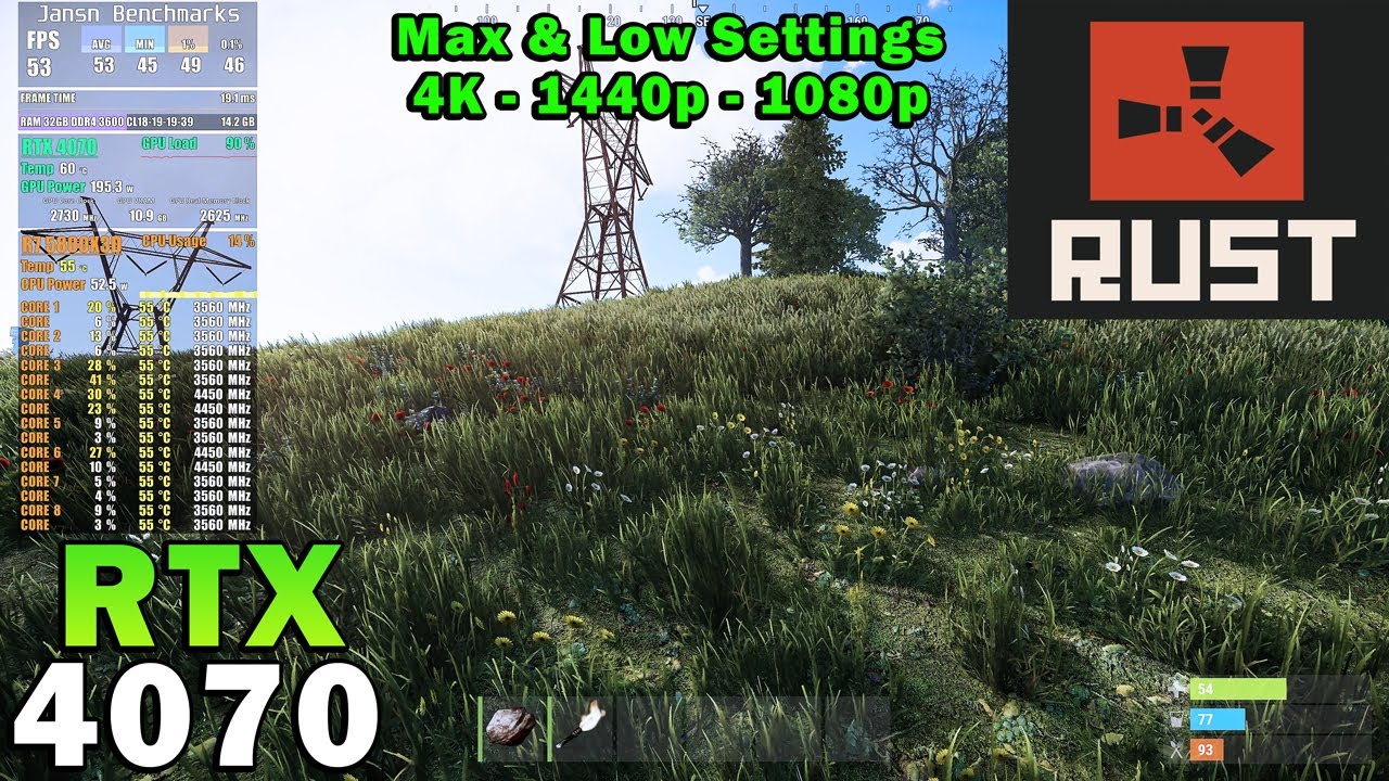RUST 2023 | RTX 4070 | Ryzen 7 5800X3D | 4K - 1440p - 1080p | Ultra & Low Settings