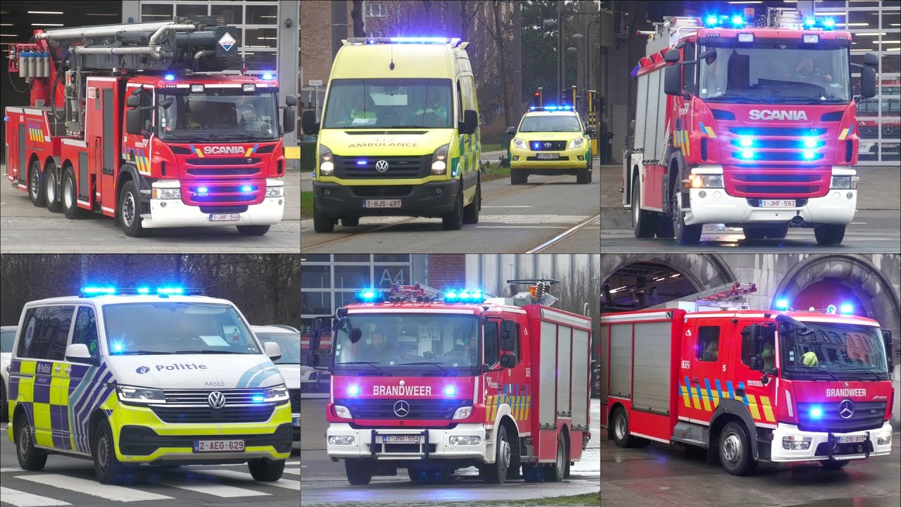 [Elevator 50m, rijopleiding en veel meer] HULPDIENSTEN met spoed in ANTWERPEN! (grote compilatie)