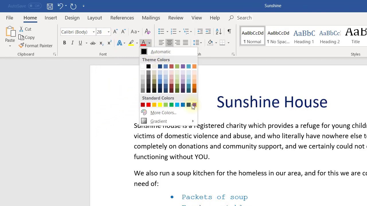 Basic formatting with the Font group