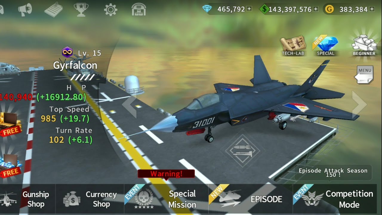 Gunship Battle: GYRFALCON using auto rocket firing (gameplay)..