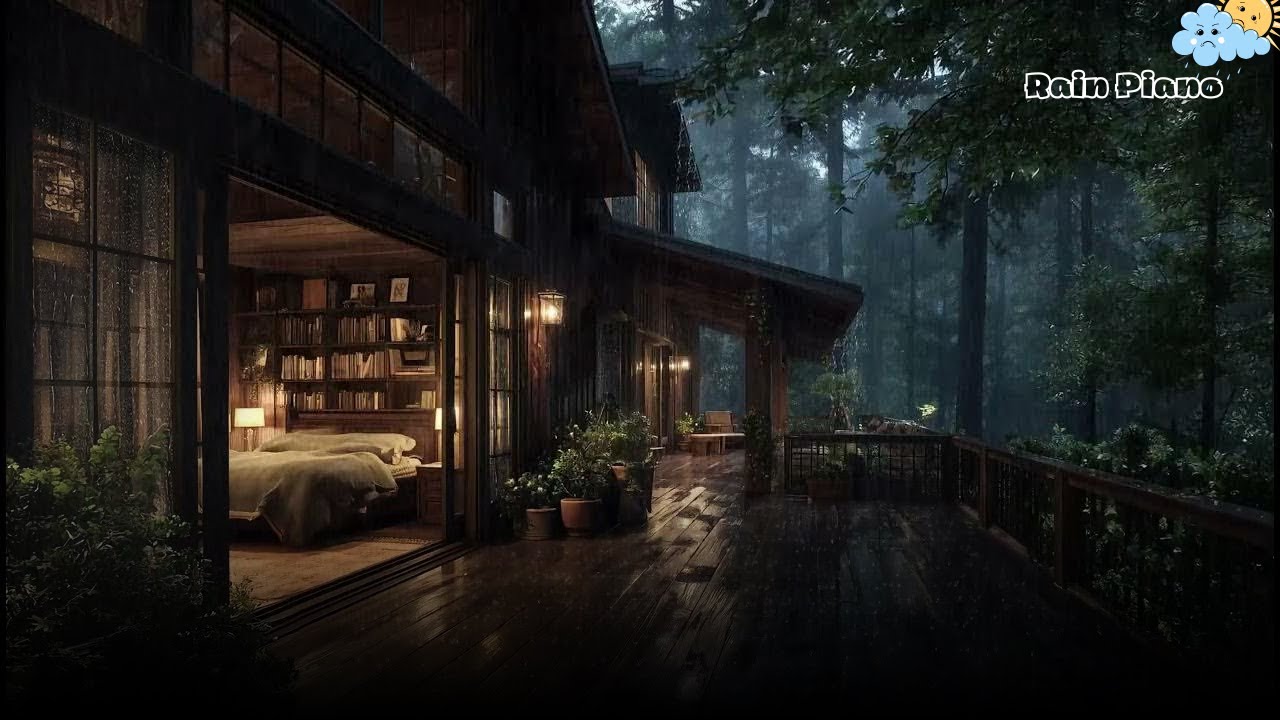 Rain Piano Music Gentle Rain Drops Calm Night For Deep Sleep Music And Relaxing Aura