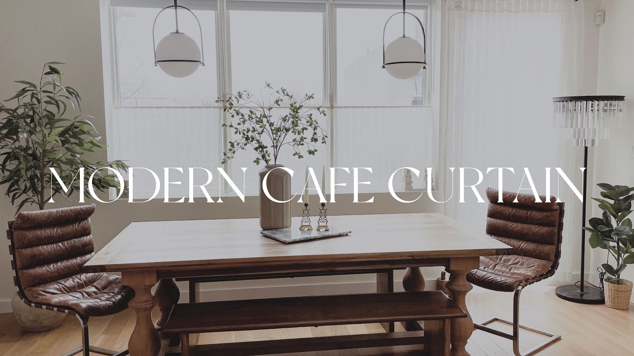 Modern Cafe Curtain | Half Window Curtains | Partial Window Curtain Rods | Modern Window Treatments