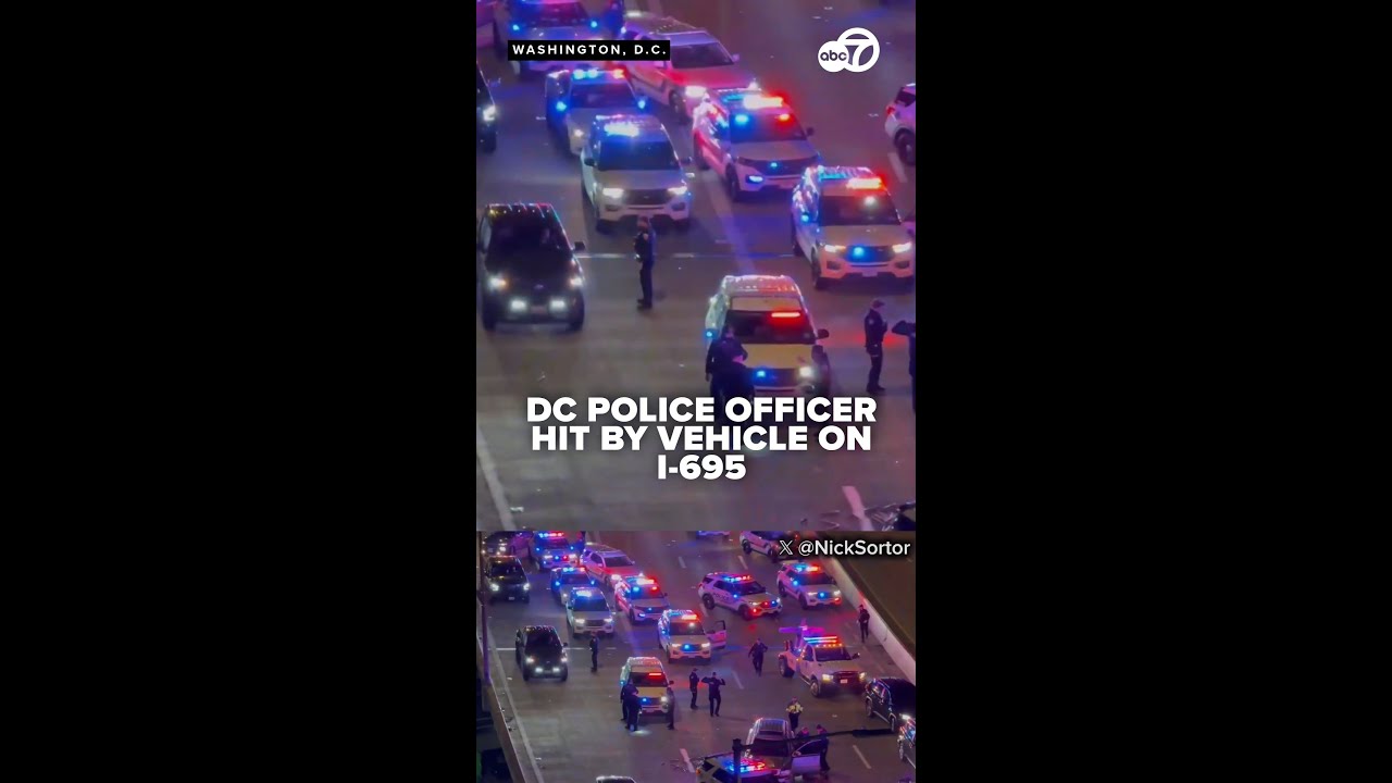 DC police officer seriously injured after being hit by car on I-695