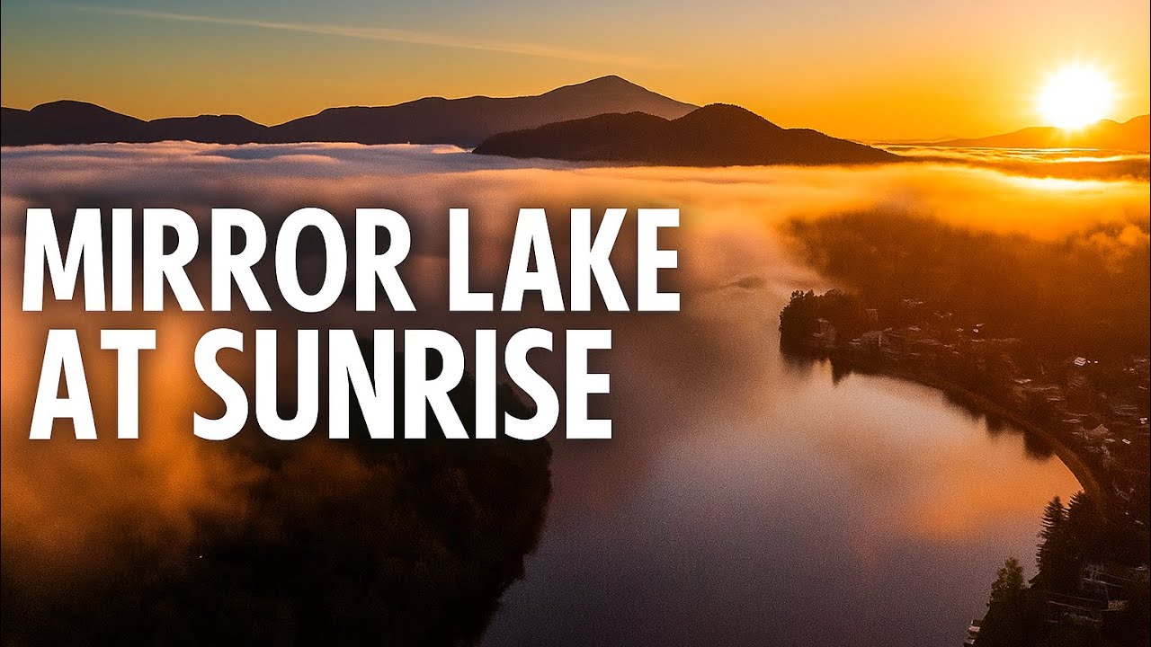 Lake Placid's Hidden Gem: Mirror Lake at Sunrise (4K Drone)