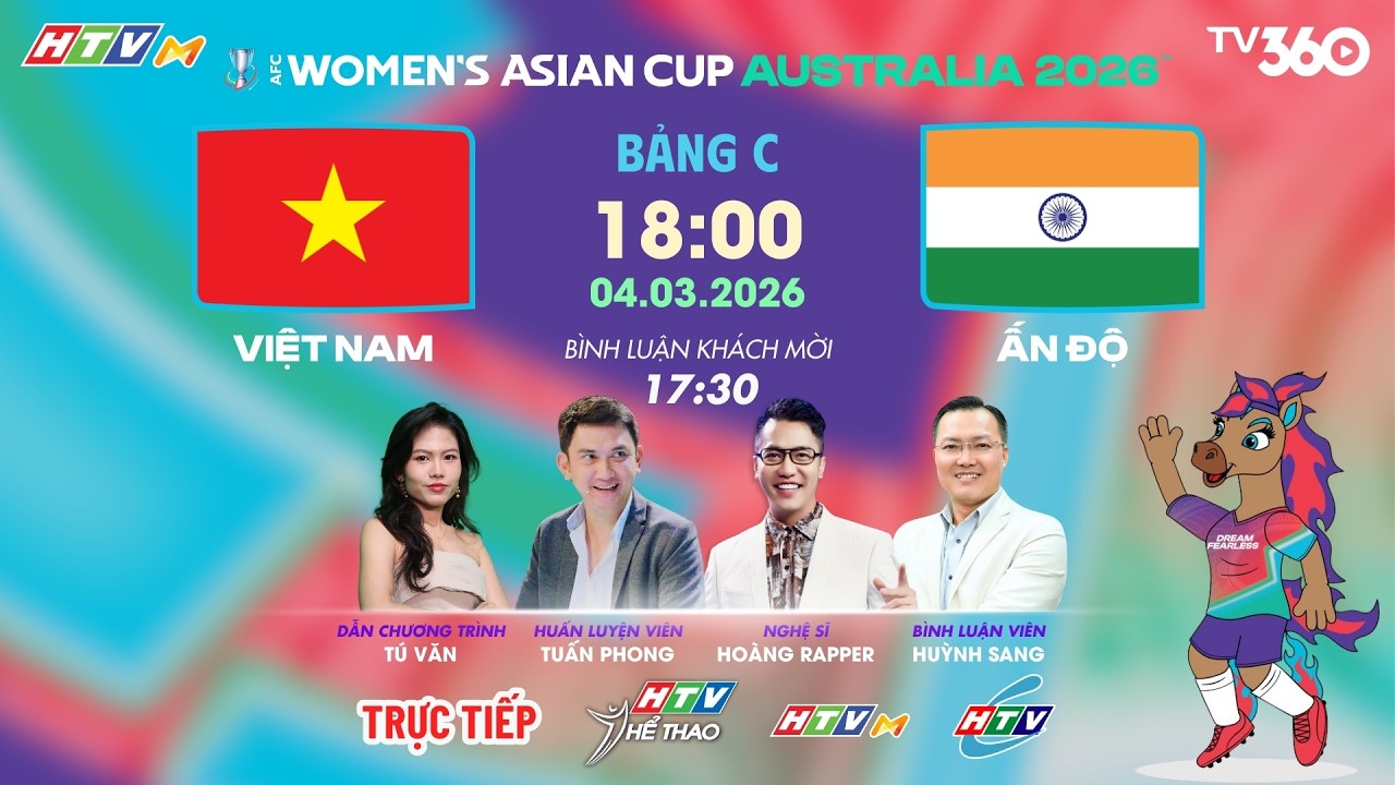 🔴TRỰC TIẾP: VIỆT NAM - ẤN ĐỘ | VCK GIẢI BÓNG ĐÁ NỮ VÔ ĐỊCH CHÂU Á 2026 | BÌNH LUẬN TRƯỚC TRẬN | 4/3