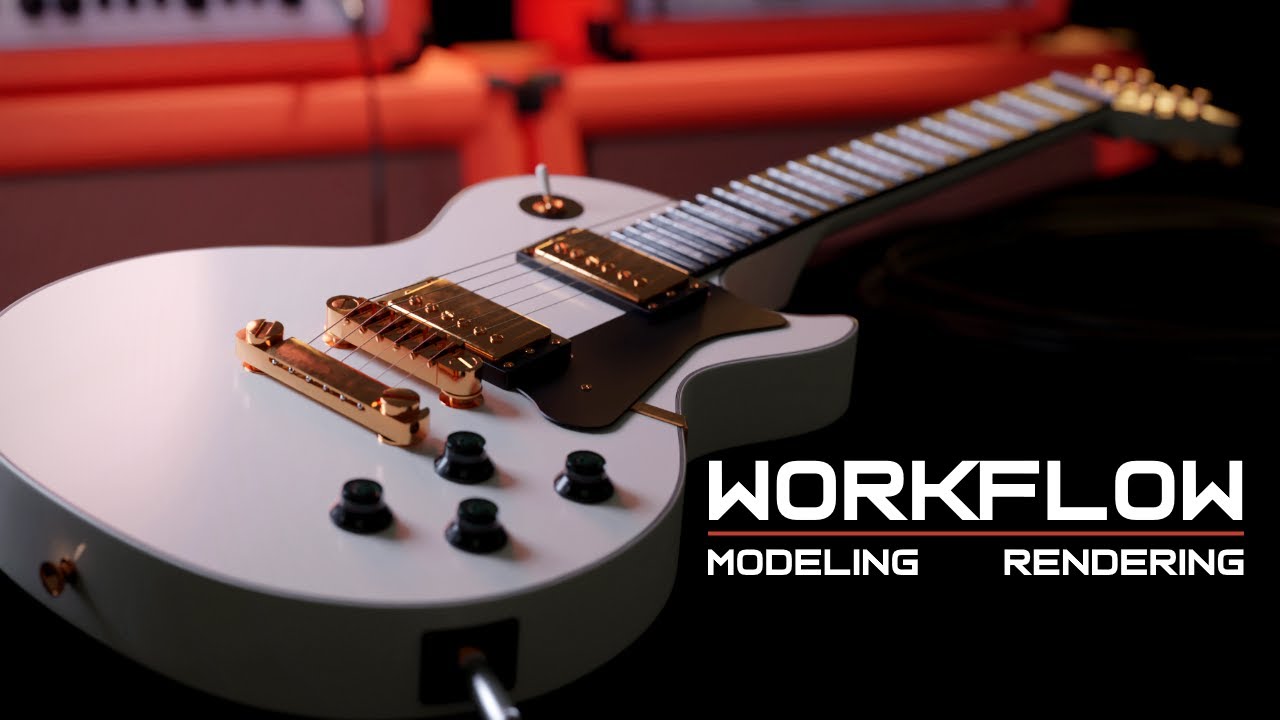 How to create your Guitar in Blender | Blender Modeling and Rendering Workflow
