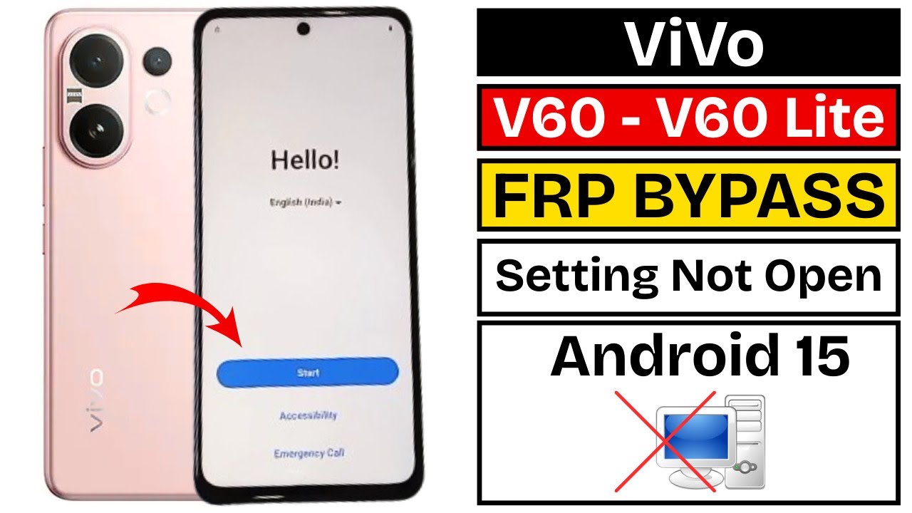 Vivo V60/V60 Lite Frp Bypass Android 15 Without PC | 2025 Vivo Android 15 Remove Google Account Lock