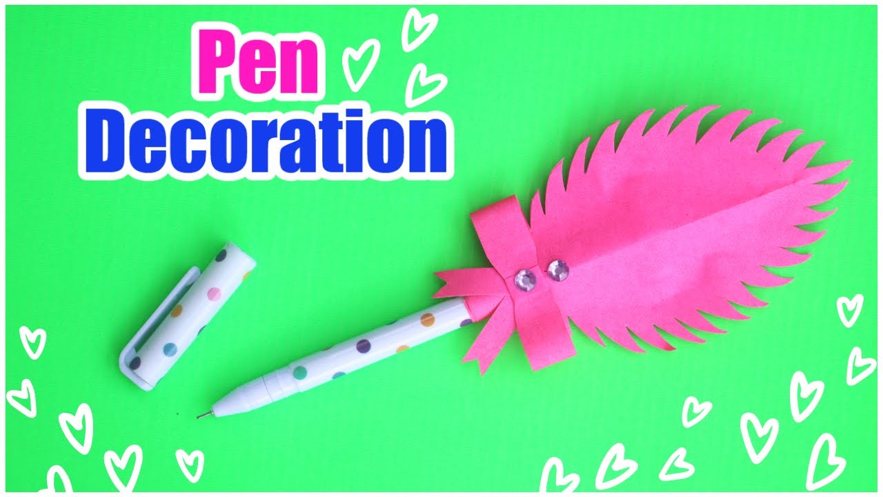 DIY Paper Feather Pen Decoration Idea