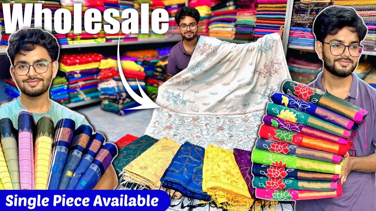 Pure Cotton Kantha Stitch / 120 Count Mul Cotton / Pure Maslite Khadi / Dhaniakhali Cotton Saree 🔥🔥