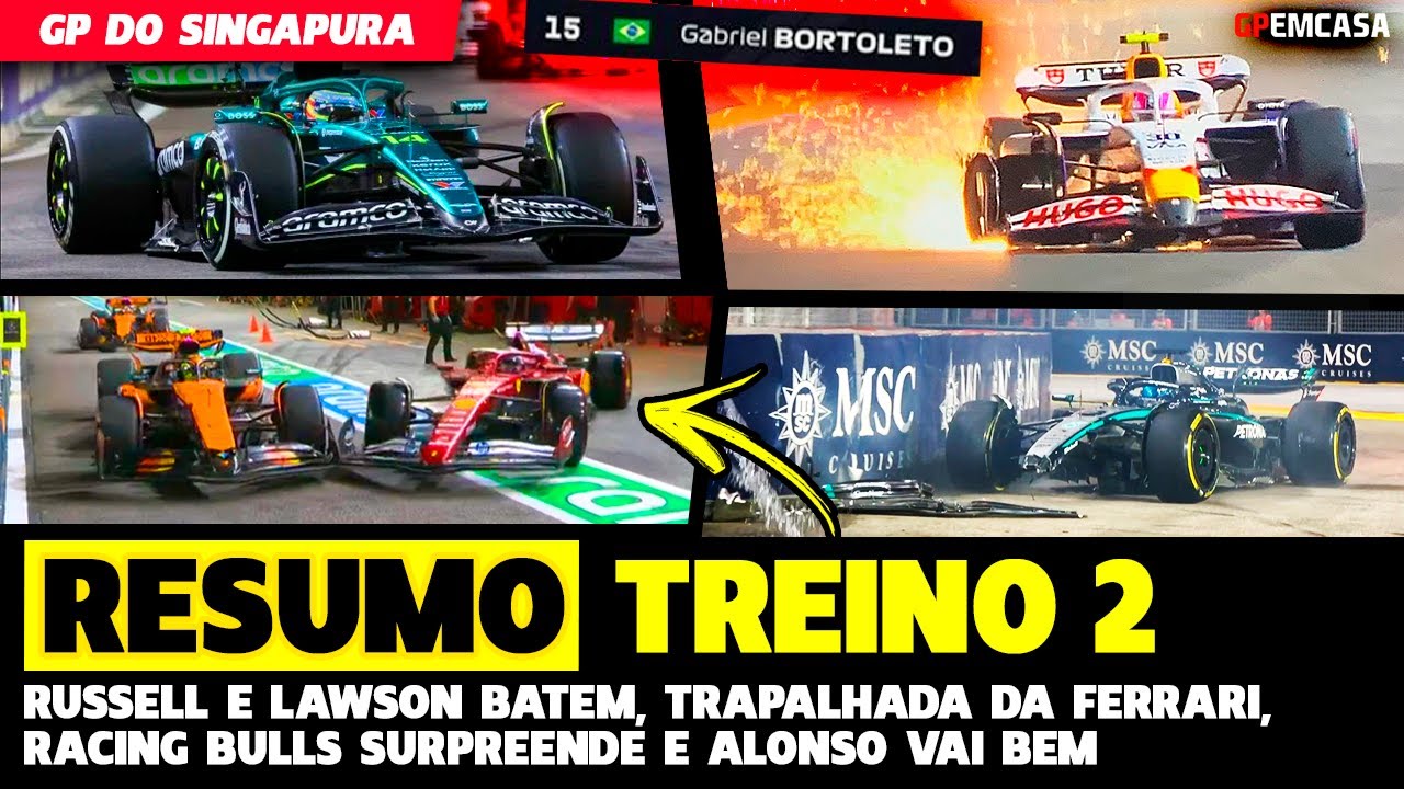 🚨TL2: TRAPALHADA DA FERRARI, RUSSELL E LAWSON BATEM, ALONSO E RB SURPREENDEM | F&Oacute;RMULA 1 |GP EM CASA