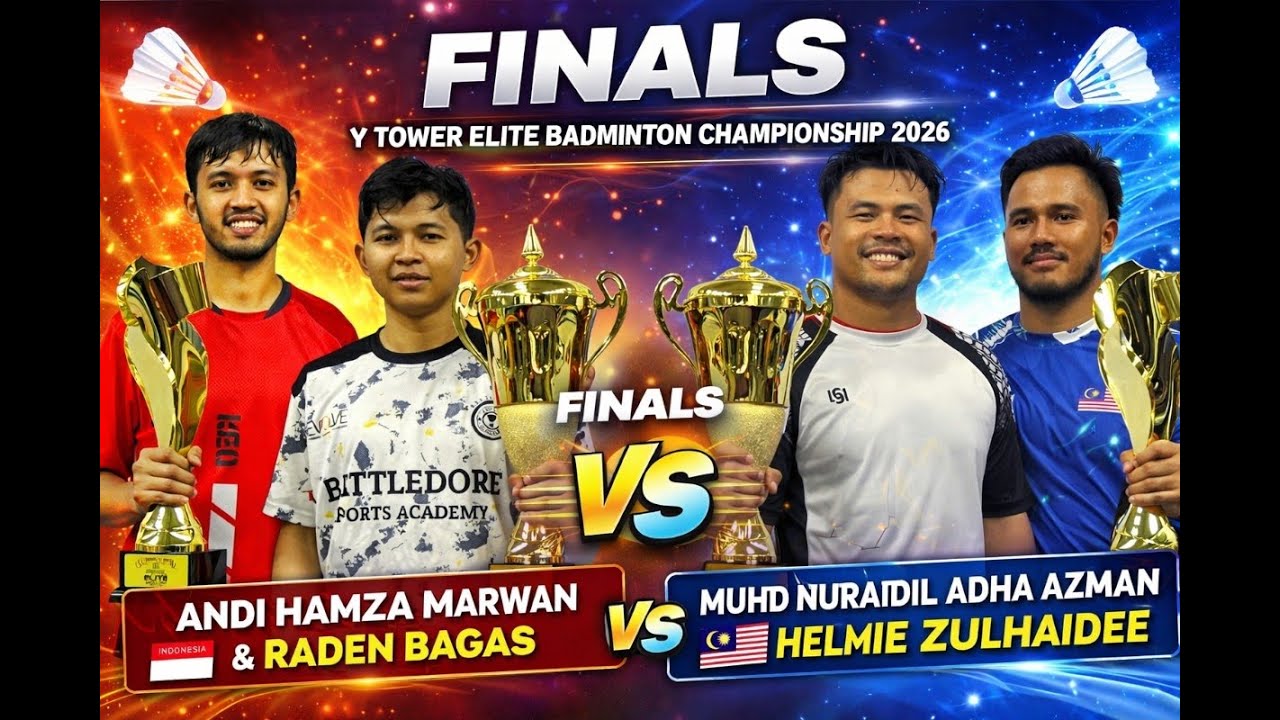 Hamza &  Bagas 🇮🇩 vs  Nuraidil & Zulhaidee 🇲🇾 | FINALS | Y Tower Elite Badminton Championship 2026