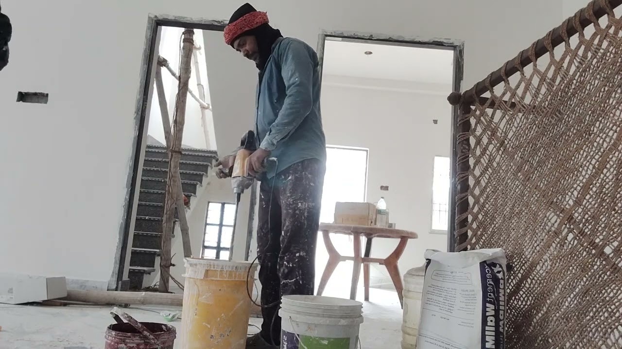 Wall putty keise mixing hotha hai #kalakaarjhakash #construction #wallputtykaisekare 