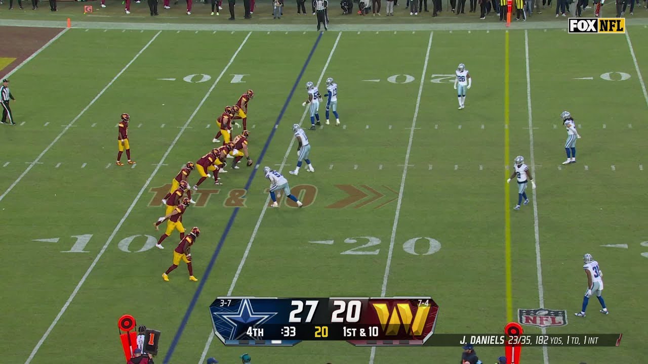 86-yard TD in crunch time! Daniels and McLaurin trim Cowboys' lead to 27-26