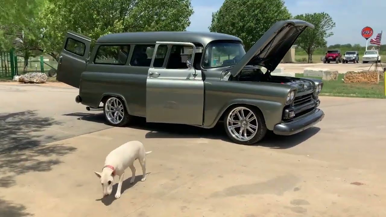 1959 Chevrolet Suburban 350ci V8 Automatic Turbo 400 PS PB AC Modern Gauges Cluster and Stereo
