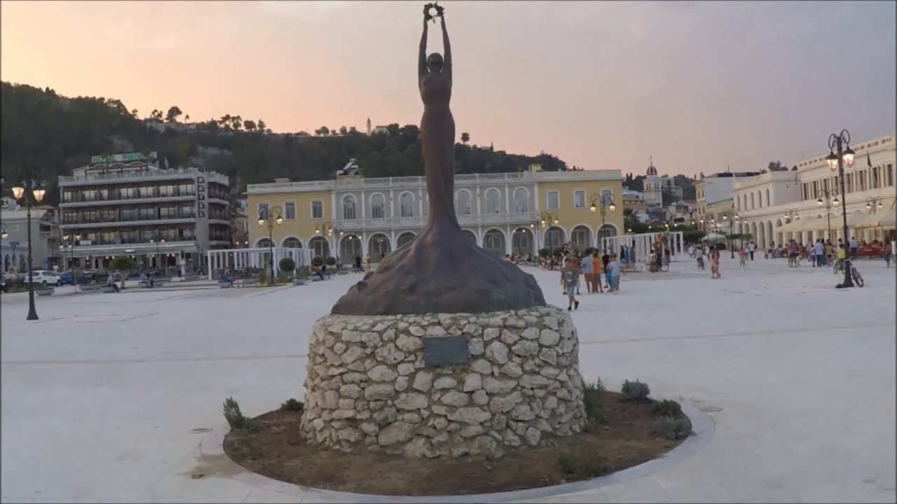 Zakynthos town, Greece, a tribute to Dionysios Solomos