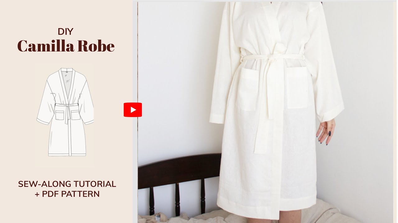 Camilla Robe | DIY Linen Bath Robe with Pockets | Sewing Tutorial