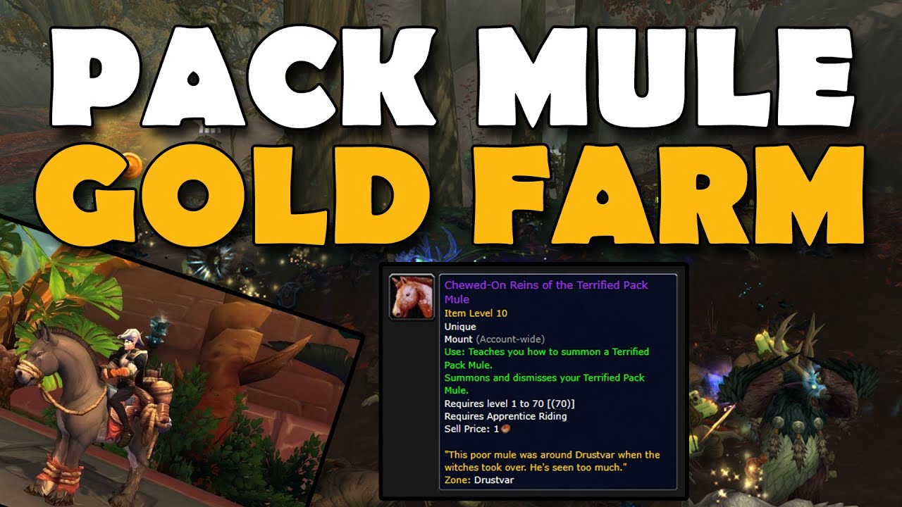 Chewed On Reins of the Terrified Pack Mule Gold Farm Guide