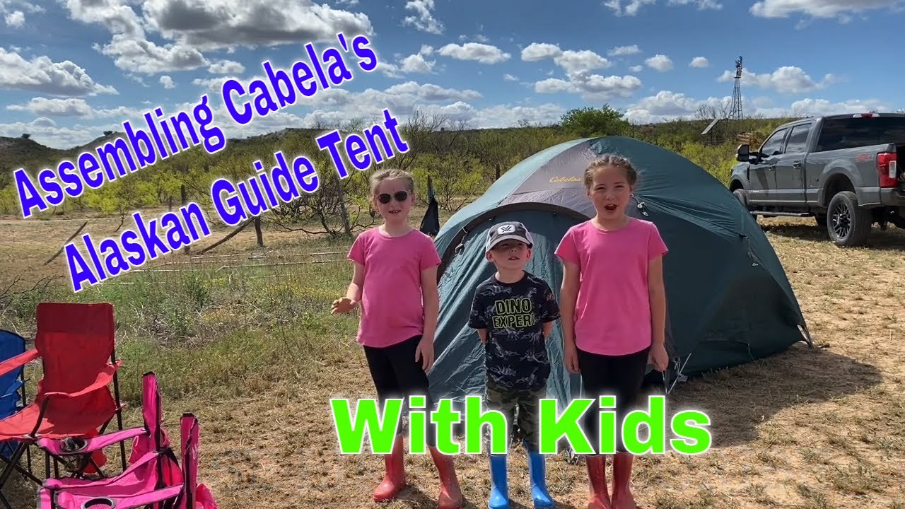 Assembling Cabela's Alaskan Guide Tent with The 3B Kids Of Texas!