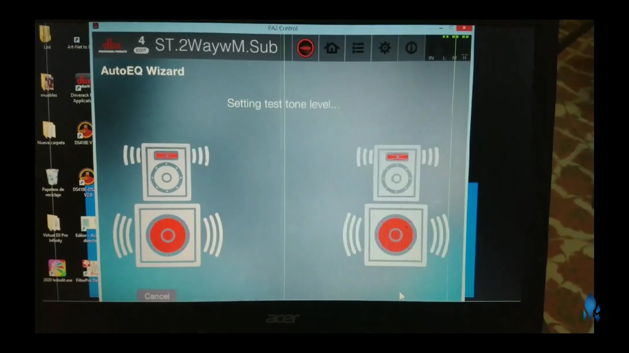conexi&oacute;n de un equipo de audio a 2 v&iacute;as y aplicaci&oacute;n del AUTO EQ del PA2