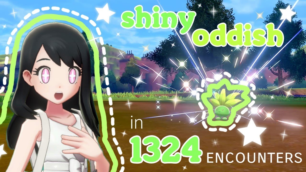 ♡ SHINY ODDISH - in 1324 encounters! (pokemon sword) ♡