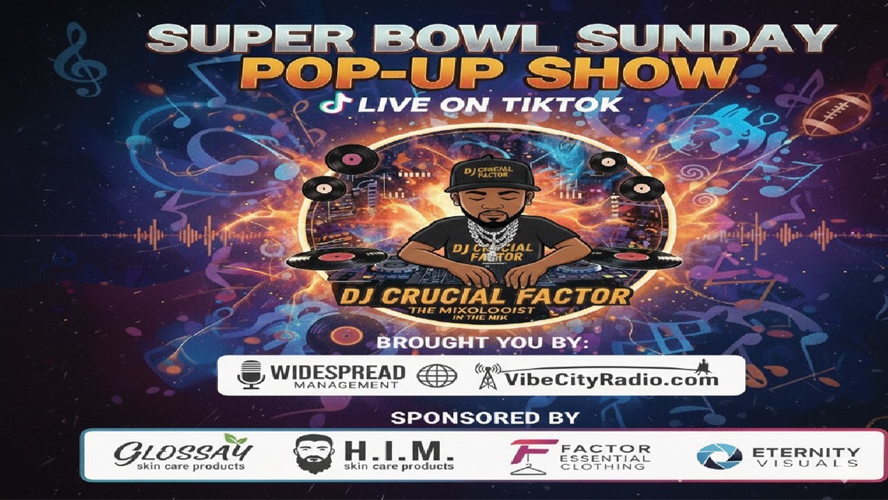 The Super Bowl after-party Pop-Up Show with DJ Crucial Factor in the Mix