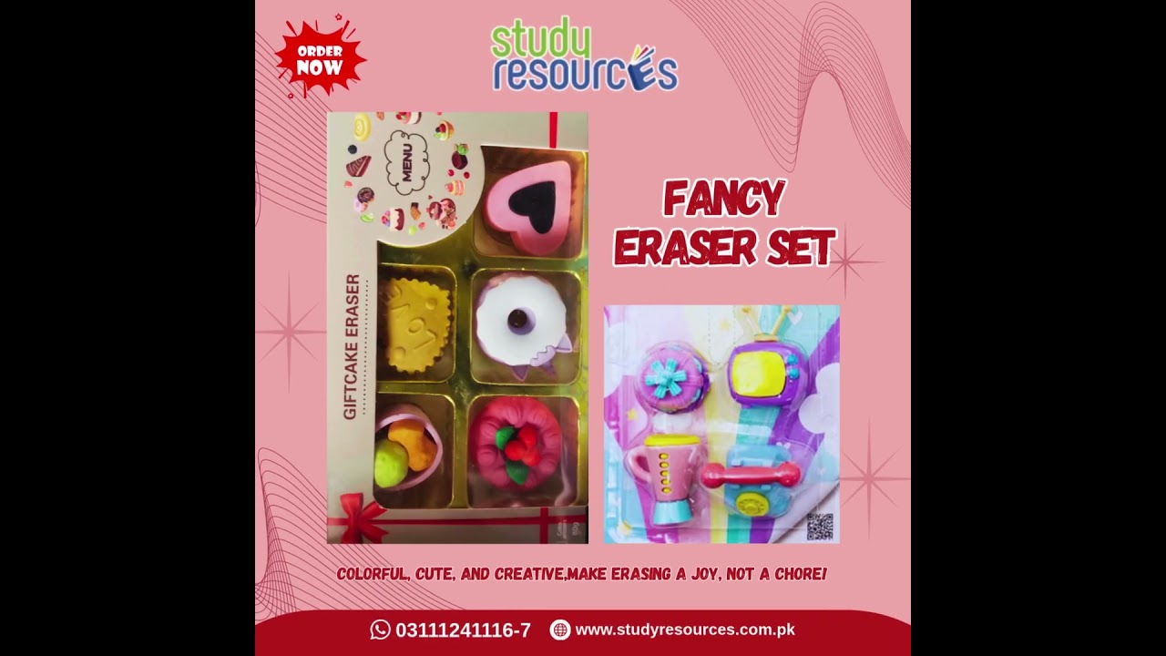 Fancy Eraser Set &ndash; Erase with Style & Fun!
