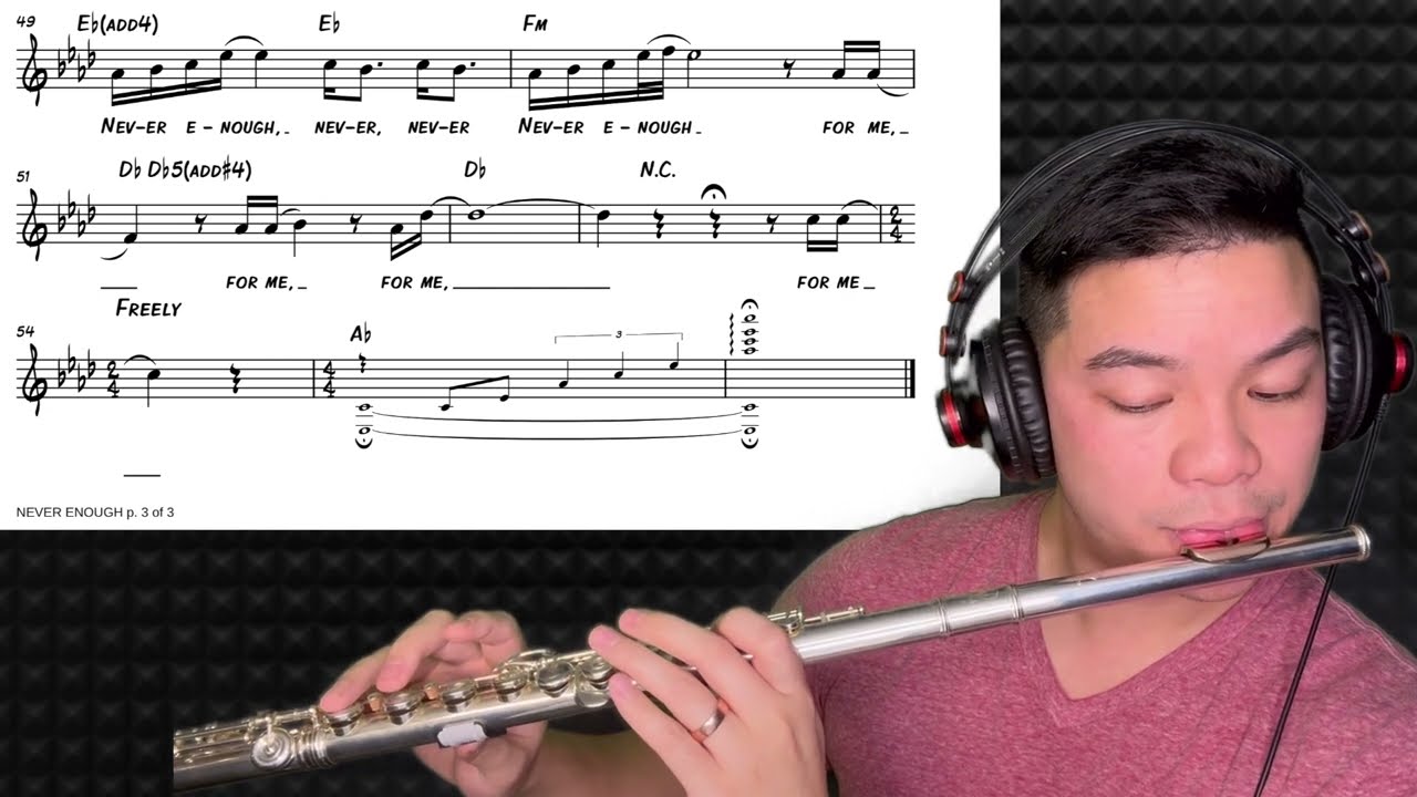 The Greatest Showman - Never Enough - Flute Cover with Sheet Music