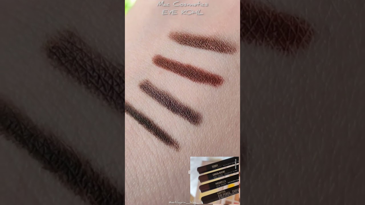 Mac Cosmetics EYE KOHL, Swatches