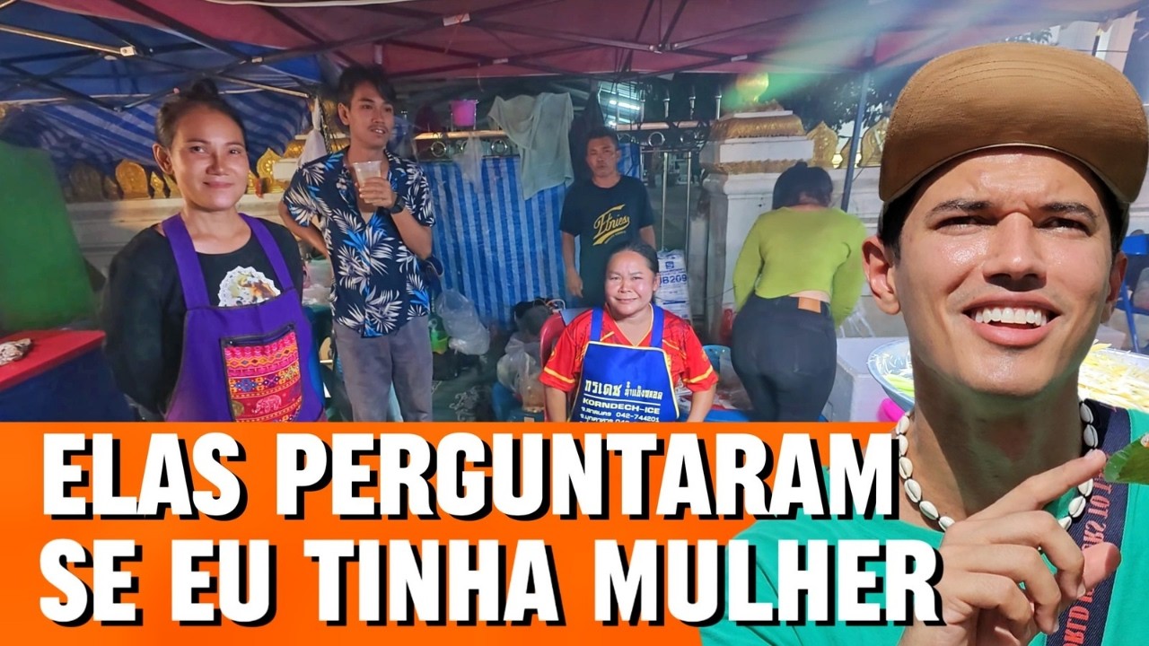 Provando 3 COMIDAS DE RUA do Isaan na Fronteira da Tailândia com Laos