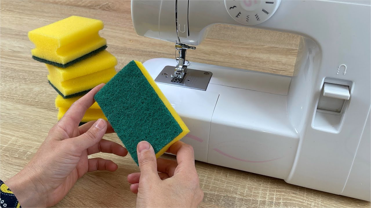 Bulaşık Süngeri ve Dikiş Makinası İle Süper Bir Dikiş Fikri.