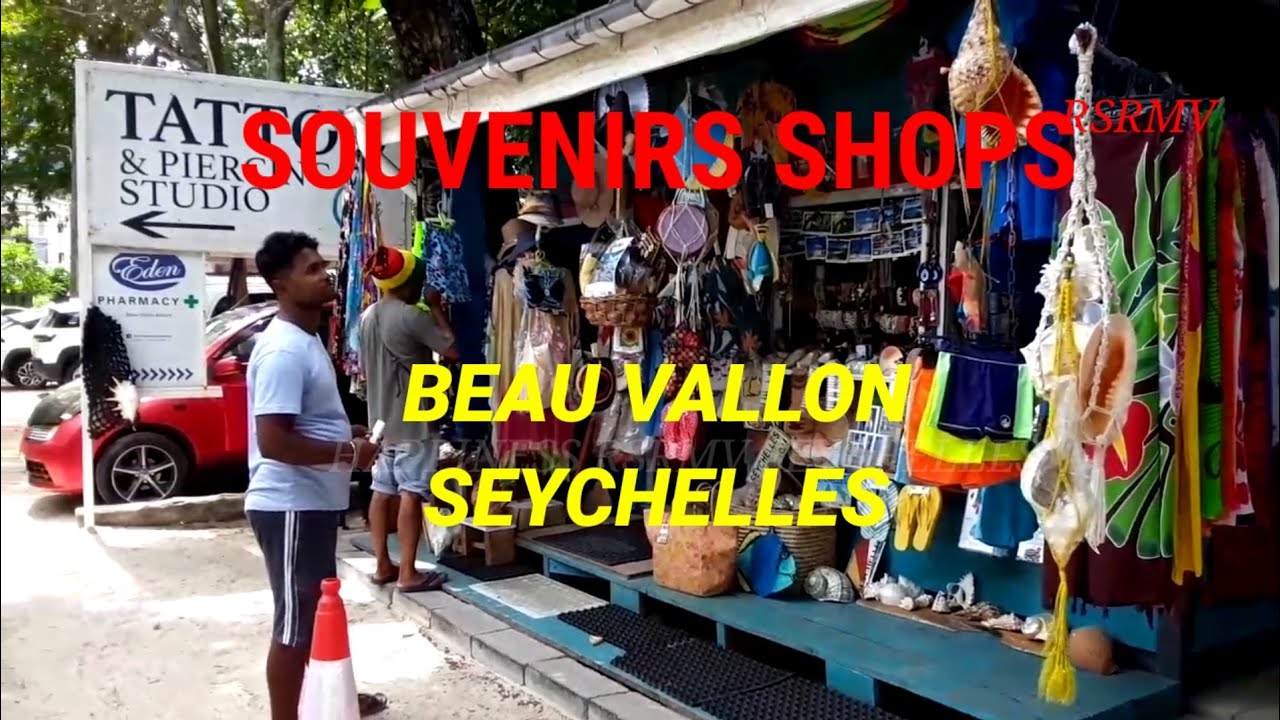 beautiful souvenirs shop seychelles beau vallon Beach