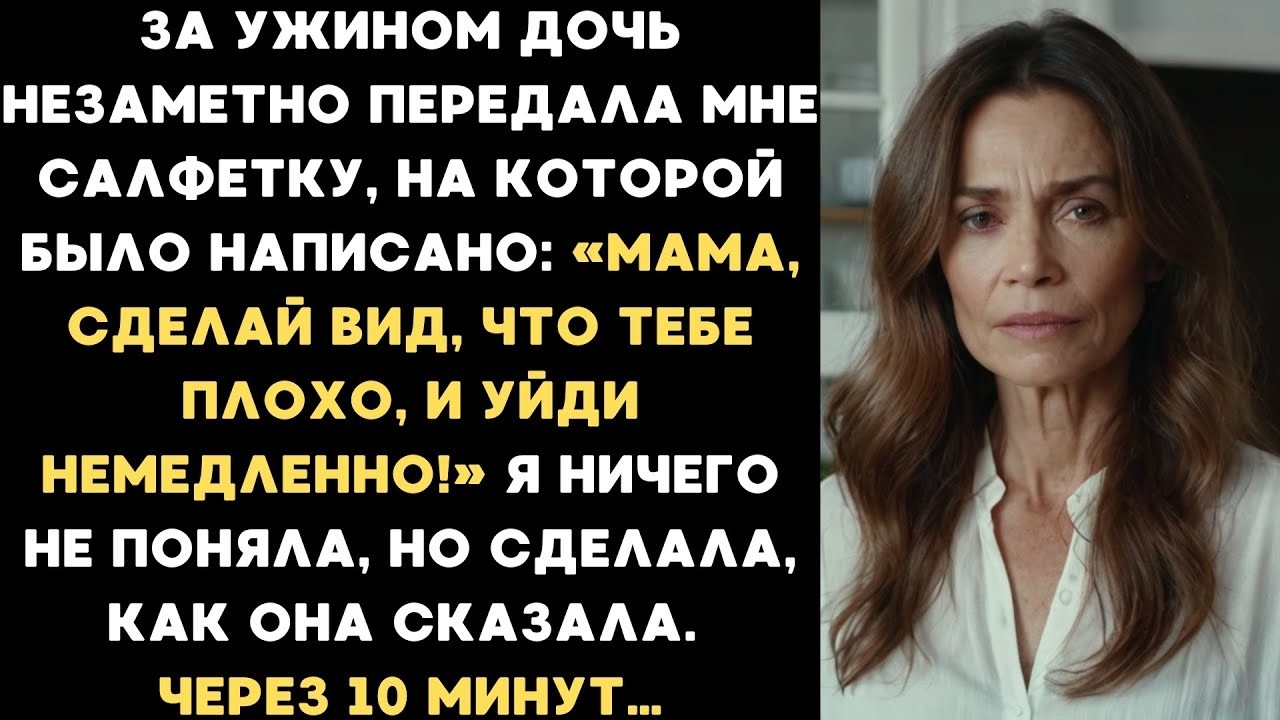 «СДЕЛАЙ ВИД, что тебе плохо, и УХОДИ немедленно!»   написала мне дочь  Через 10 минут
