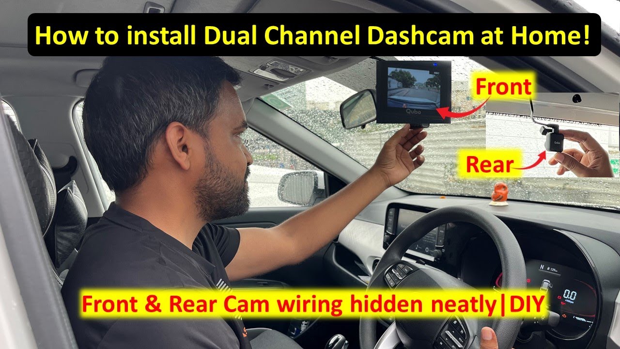 How to Install Dual Channel Dashcam at Home | Qubo 2.7K Front & Rear 📷 Dash camera DIY Hyundai Exter