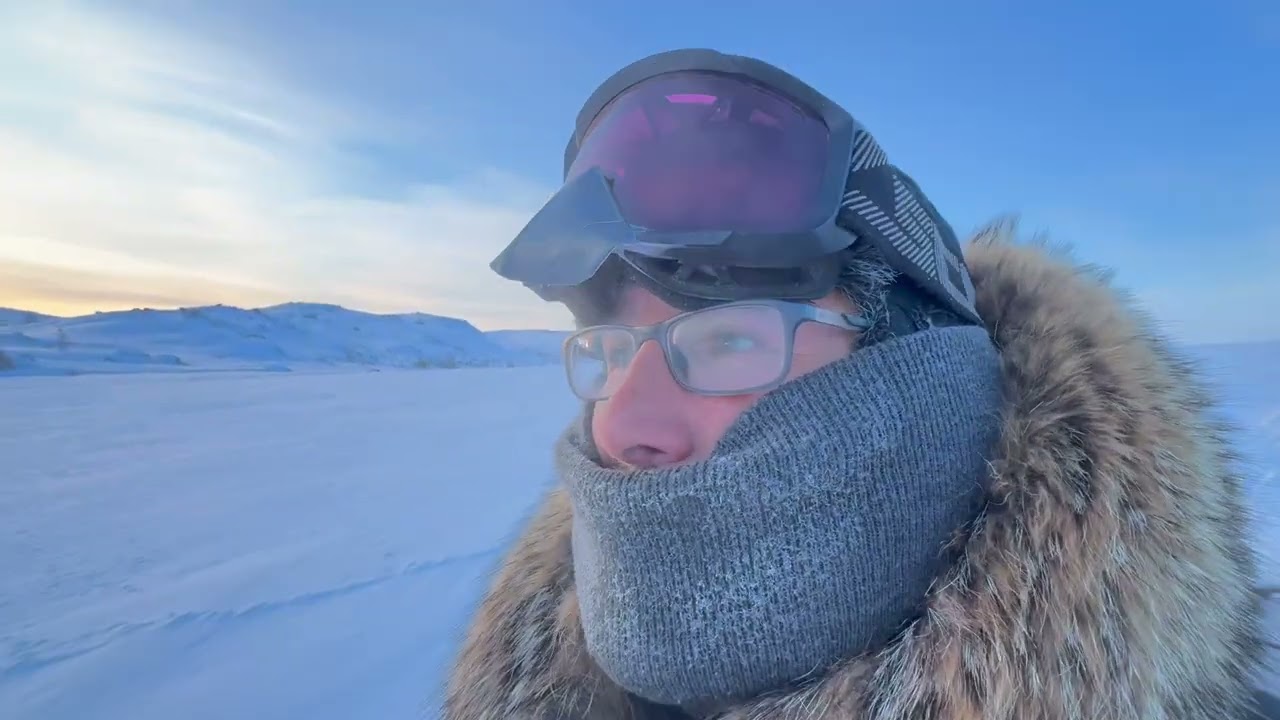 Ice fishing on a frosty Northern day