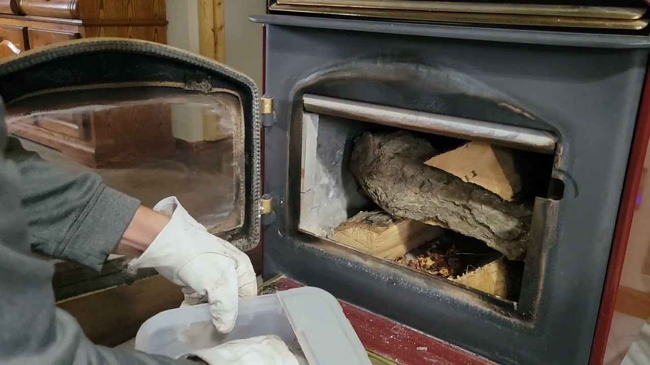 Building Fire and Cleaning Stove Glass