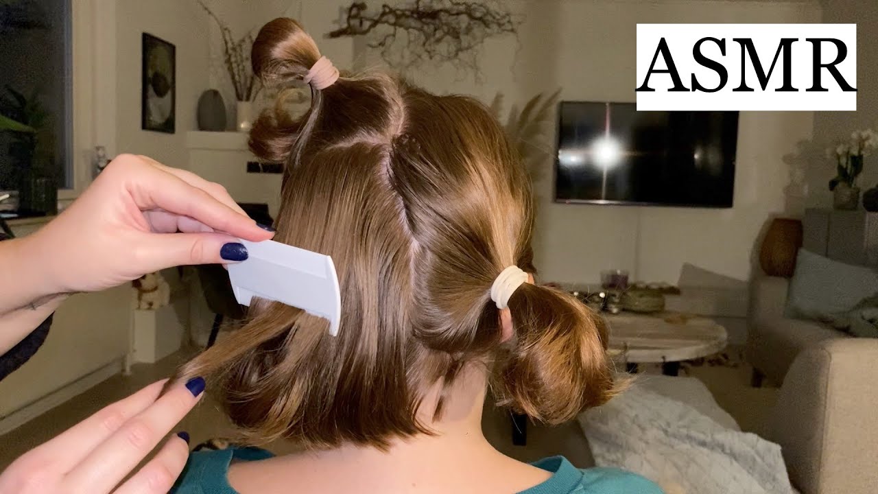 ASMR | LICE CHECK ON MY SISTER 🤍 (hair sectioning, hair brushing, scalp attention, no talking)