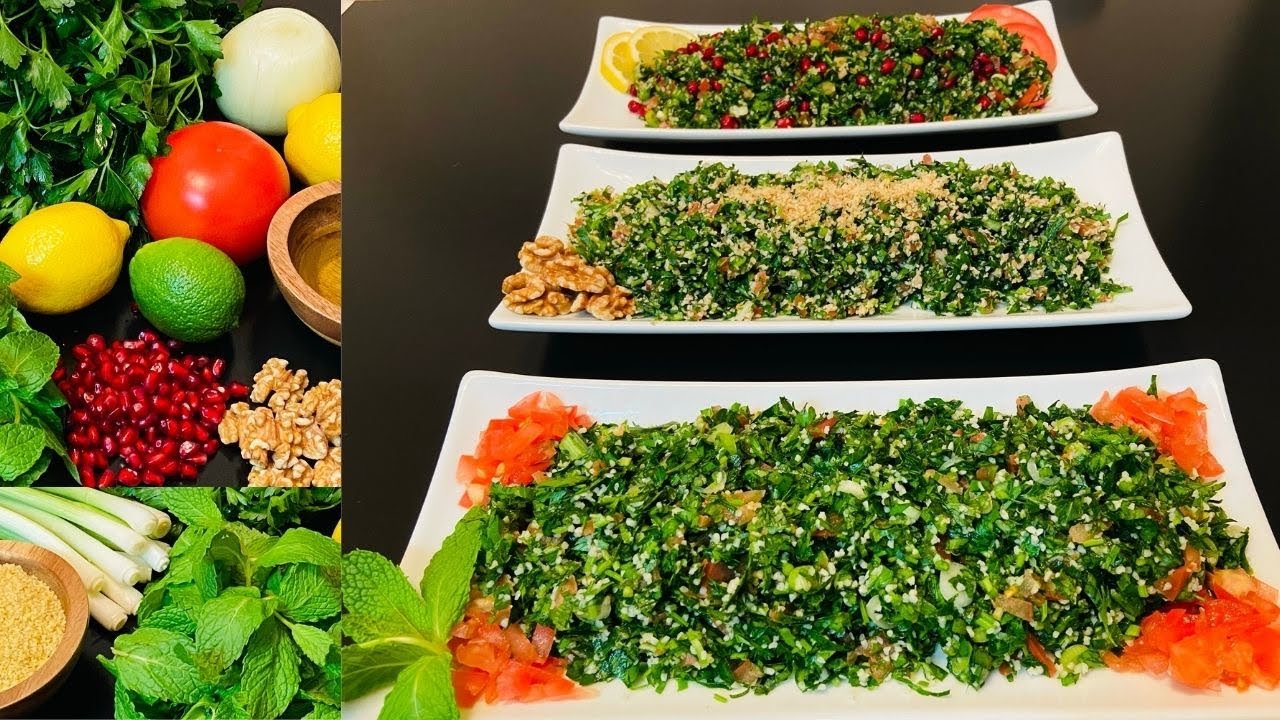 Cookery | Tabbouleh Salad Recipes, (3 Different Ways) Traditional, Pomegranate, and Walnut Tabbouleh