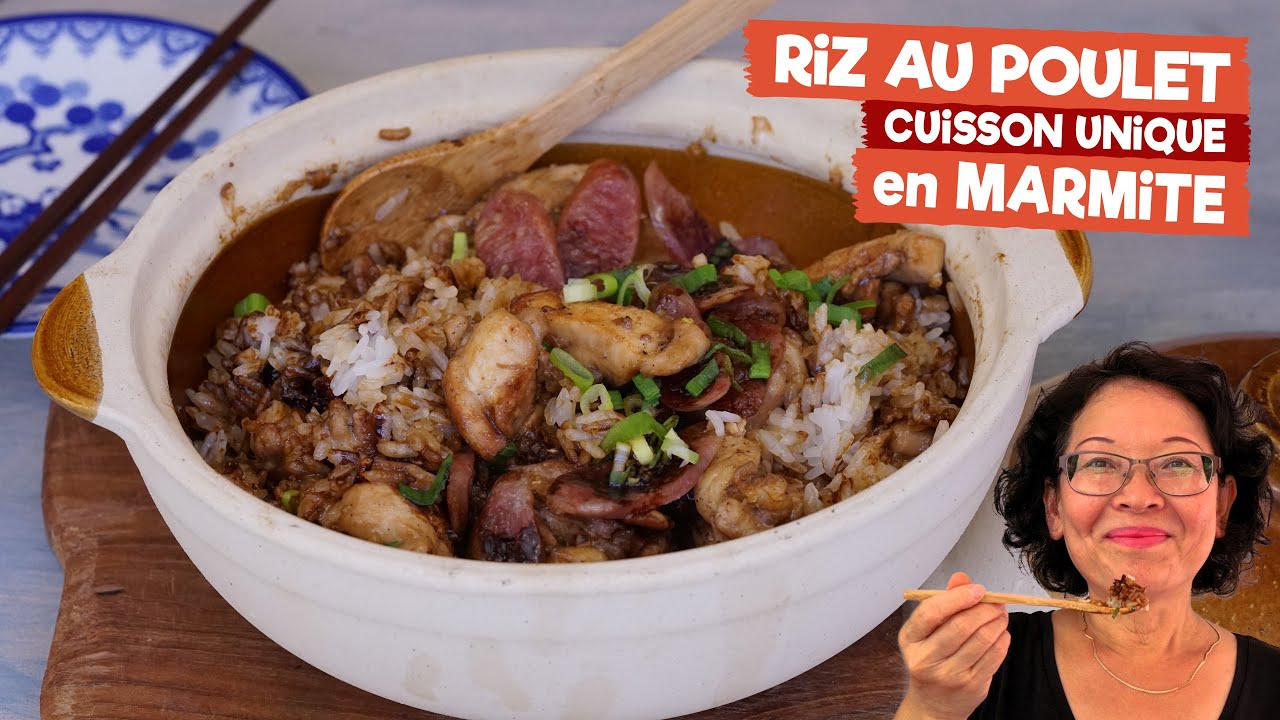 Riz au poulet en marmite - Cuisson unique - Riz jasmin et riz gluant mélangés pour la texture idéale