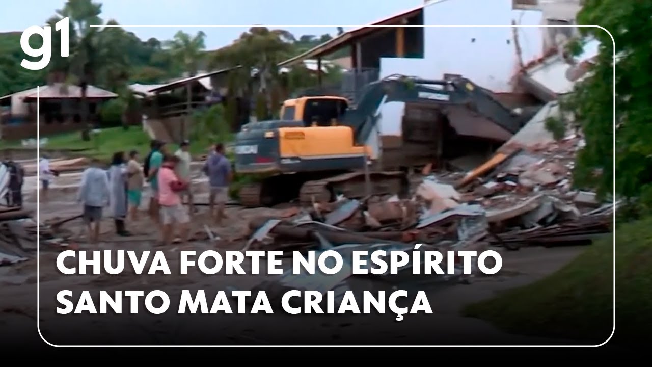 JH: Chuva forte no Espírito Santo mata criança; menino morreu em um desabamento em Rio Bananal