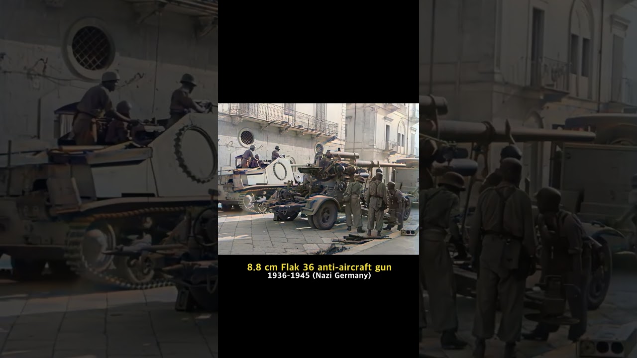 German 88 mm Flak 36 anti-aircraft and anti-tank gun used during World War II 