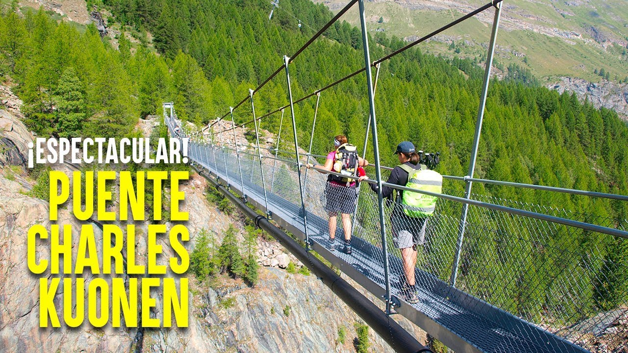 El Puente colgante Charles Kuonen H&auml;ngebr&uuml;cke o Europabruecke